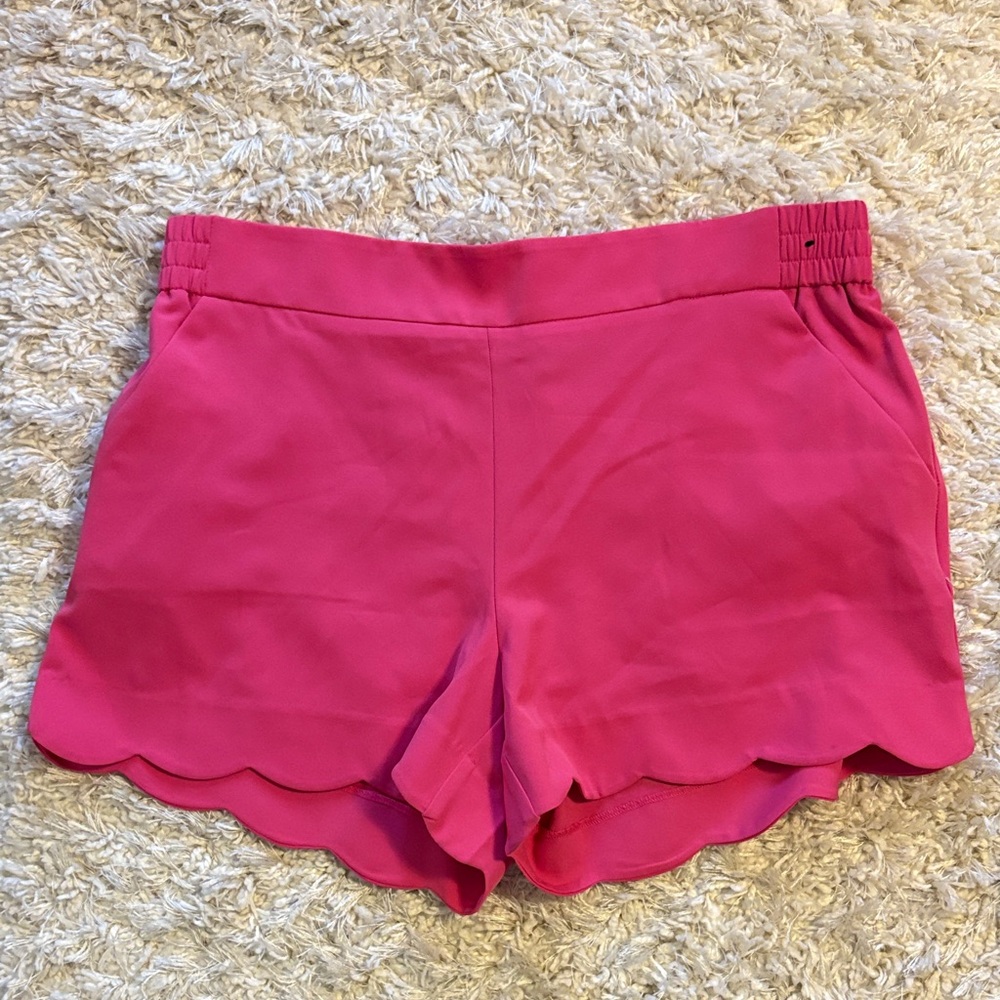 Hot pink scalloped shorts